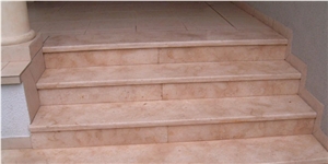 Sahara Beige Marble Stairs, Steps