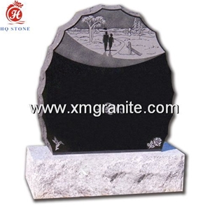Popular Canadian Style Granite Tombstone, Black Granite Monument & Tombstone