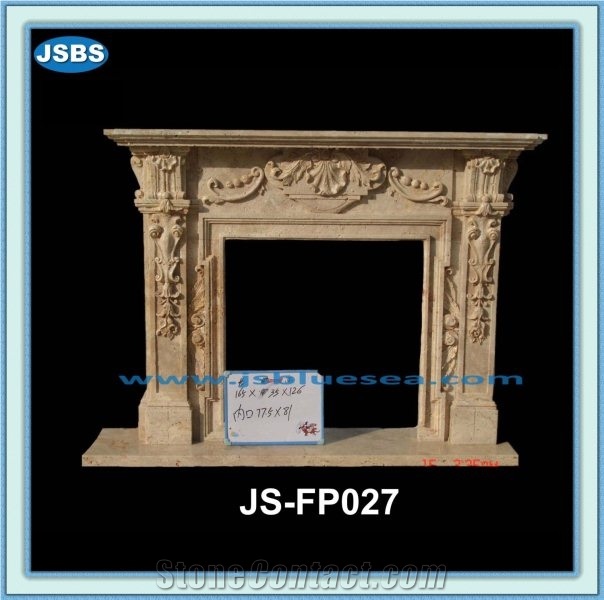 Antique Fireplace Frame, Natural Marble Fireplaces