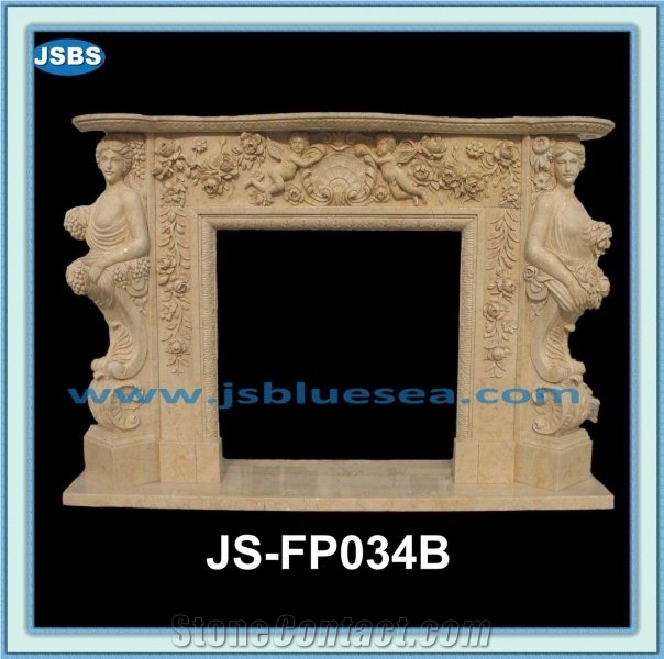 Antique Fireplace Frame, Natural Marble Fireplaces