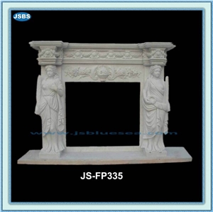 Arch Marble Fireplace Mantel, Natural White Marble Fireplace Mantel