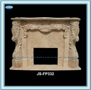 Arch Marble Fireplace Mantel, Natural White Marble Fireplace Mantel