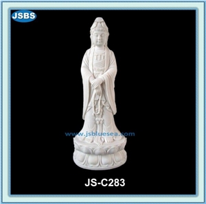 Kwan Yin Statue, Natural Marble Statues