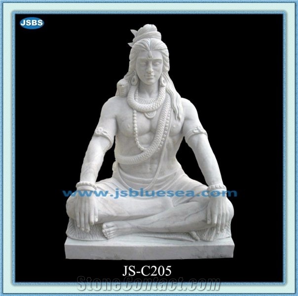 Lord Shiva Statue, White Marble Statue