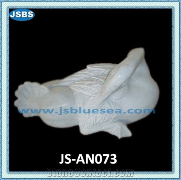 Stone Carved Swan Statue, Natural Marble Statues