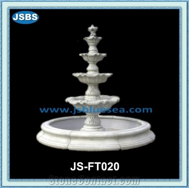 Tier Water Fountain, White Marble Fountains