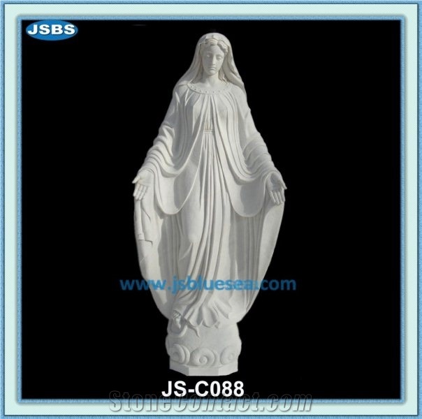 Virgin Mary Statues, Natural White Marble Statues
