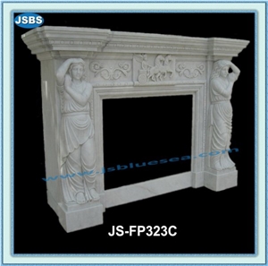 White Marble Fireplace Carvings, Natural White Marble Fireplaces