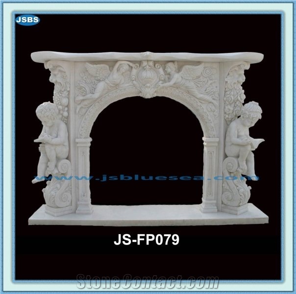 White Marble Fireplace Carvings, Natural White Marble Fireplaces