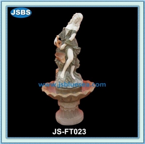 Women Water Fountain, Natural White Marble Fountains