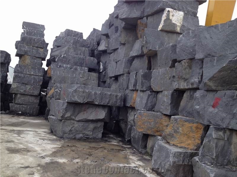 China Via Lactea Black Granite Block, China Black Granite