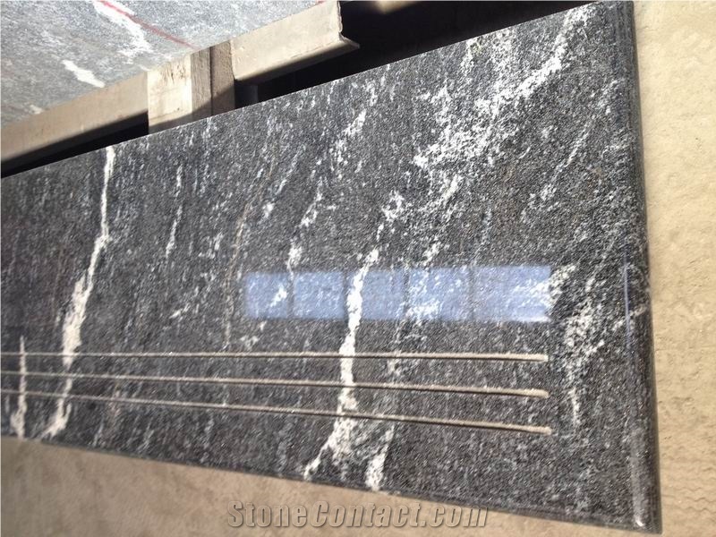 Mist Black Via Lactea Stairs, China Black Granite Steps