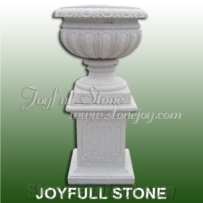 Flowerpot with Pedestal, Stone Flower Pot for Square
