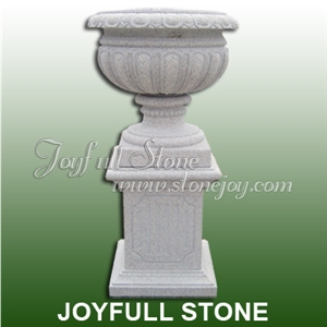Flowerpot with Pedestal, Stone Flower Pot for Square