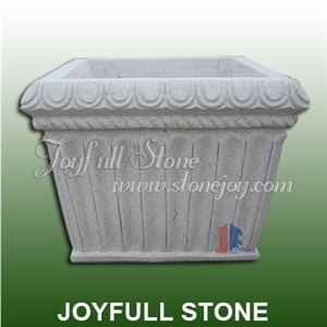 Grey Granite Flower Pot, Outdoor Flower Pot
