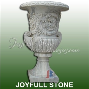 White Marble Garden Flower Pot