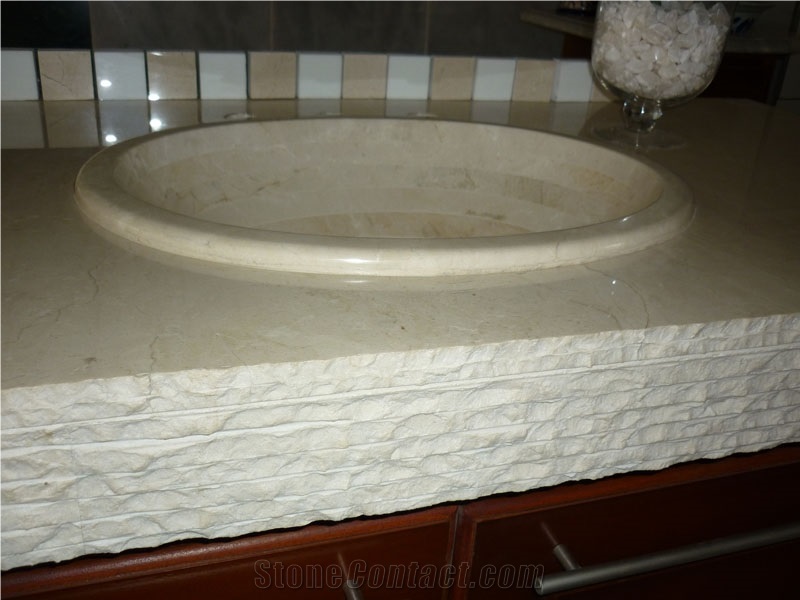 Blanco Perla Marble Bathroom Top and Sink
