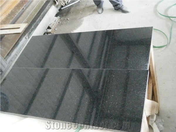 Black Star Galaxy Granite Polished Slab, Indian Black Granite Tiles Panel Floor Covering Pattern,Airport Interior Walling Tile