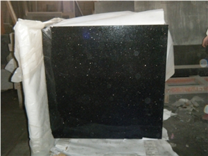 Black Star Galaxy Granite Polished Slab, Indian Black Granite Tiles Panel Floor Covering Pattern,Airport Interior Walling Tile