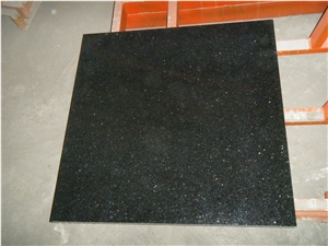 Black Star Galaxy Granite Polished Slab, Indian Black Granite Tiles Panel Floor Covering Pattern,Airport Interior Walling Tile