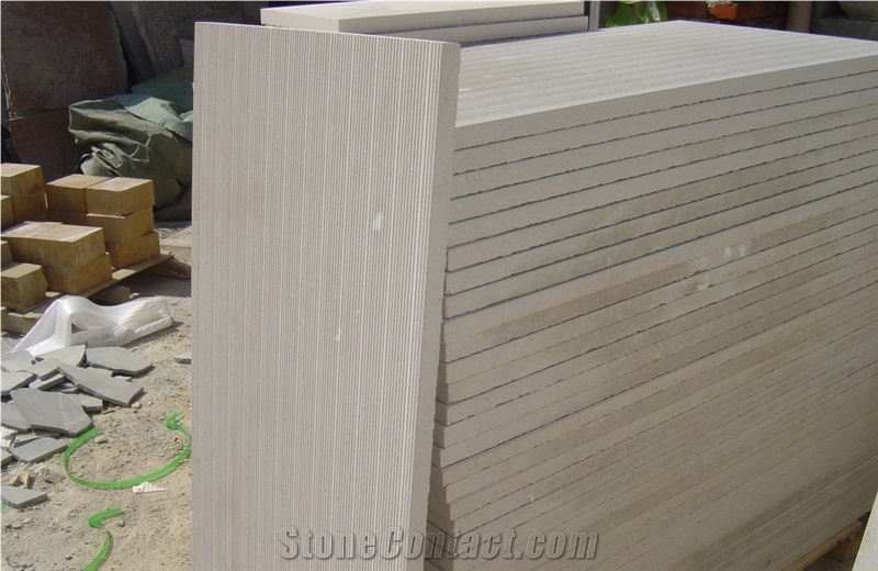 China Pure White Sandstone Slab Tile Panel Wall Cladding,Garden Floor Covering Pattern,Interior Walling Tile