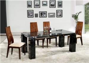 Nero Crystal Black Marble Interior Tea/Coffee Table, China Black Marble Home Stone Furniture
