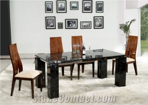 Nero Crystal Marble Tea Table, China Black Marble Tabletops Home Stone Furniture