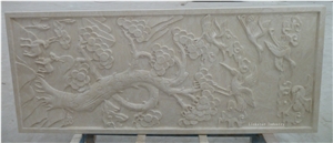 3d Natural Stone Types Of Wall Paneling, Beige Marble Wall Panels