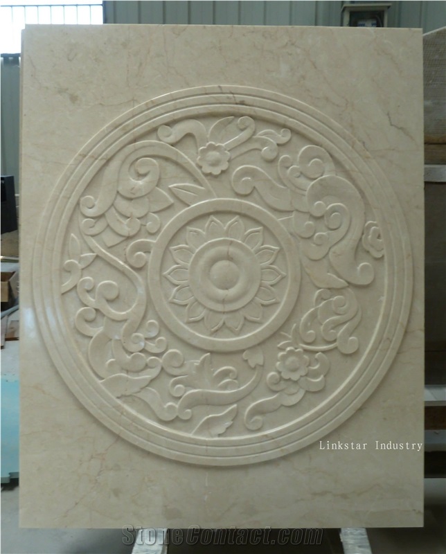 Natural Marble 3d Wall Art Cladding Tile, Beige Marble Wall