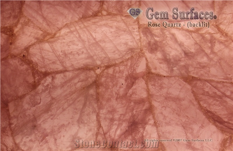 Rose Quartz Gemstone Slab & Tiles