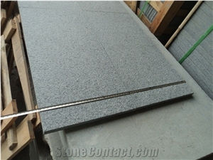China G654 Grey Granite Flamed Tiles, Black Buliding Stone
