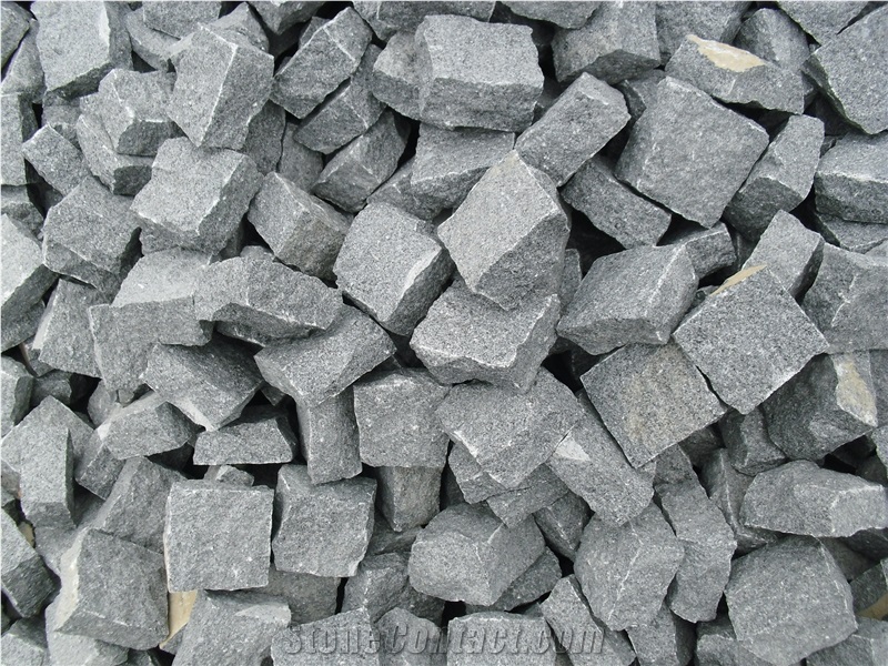 G654 Dark Grey Granite Flamed Cube China Granite Pavers,China Black Granite