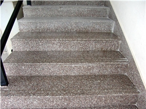 G664 Pink Granite Polished Staircase,Steps
