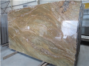 Imperial Gold Yellow Granite Polished Slab Exotic Granite, India Yellow Granite