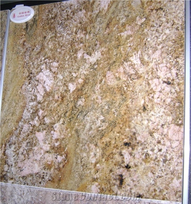 Imperial Gold Yellow Granite Polished Slab Exotic Granite, India Yellow Granite