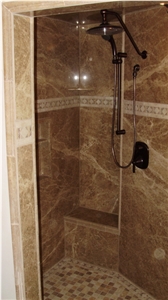 Light Emperador 8mm Laminated Ultra Thin Marble Designed in Bathroom