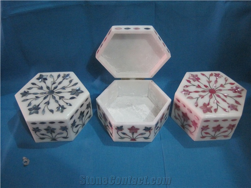Designer Marble Stone Inlay Box
