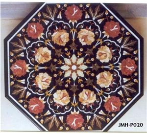 Marble Inlay Pietra Dura Dining Table Top