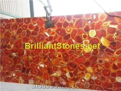 Red Agate Semi-Precious Stone Slab