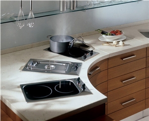 Beige Quartz Stone Counter Top, Kitchen Top, Whole Set Quartz Countertop for Kitchen, Quartz Top