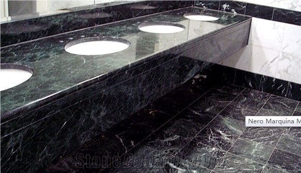 China Black Marquina Marble Countertops Nero Marquina Vanity