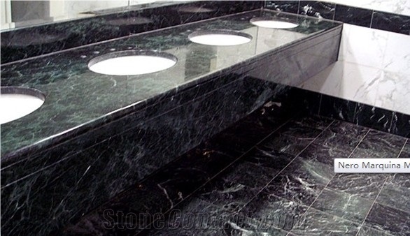 China Black Marquina Marble Countertops,Nero Marquina Vanity Tops,High Quality Black Marble Vanity Tops, White Vein Black Marble