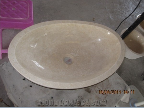 Egypt Cream/Beige Marble Under Counter Basin,Vessel Sinks, Square Shape Stone Sink, Beige Marble Stone Sink