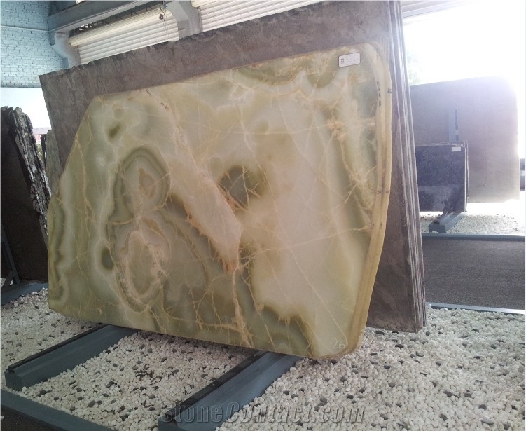 Jade Green Onyx Slabs & Tiles, Onyx Stone