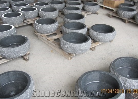 Natural Stone Granite River Rock Above Countertop Basin,Round Bathroom Sinks,Washing Oval Bowls,Very Competitive Price ,Owned Factory