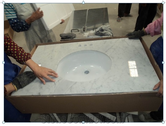 Popular White Marble Countertops, Carrara Marble Bathroom Vanity Tops,Bianco Carrara Table Tops, Italy White Marble Tops, Bianco Marble Table Top, Best Selling White Marble Countertops