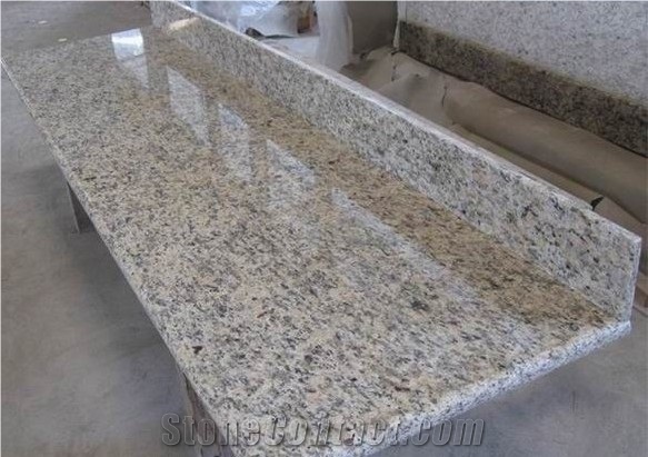 Santa Cecilia Countertops, Santa Cecilia Yellow Granite Vanity Tops, Bathroom Top, Yellow Granite Countertop, Bath Top