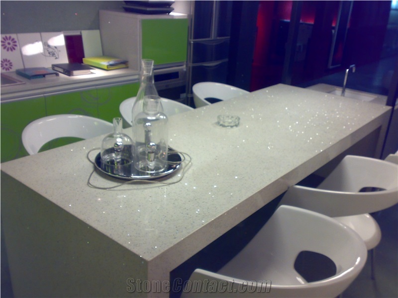 White Quartz Stone Table Top from China