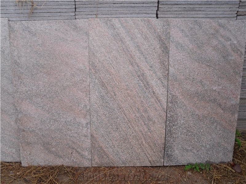 Flamed Pink Quartzite Slate Tiles, China Pink Quartzite