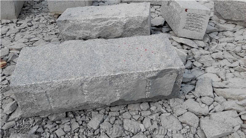 Granite Stone Wall Sawn, G341 Grey Granite Mushroom Stone